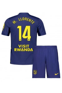 Atletico Madrid Marcos Llorente #14 Babyklær Borte Fotballdrakt til barn 2025-26 Korte ermer (+ Korte bukser)